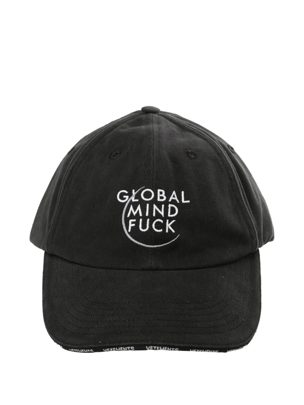 VETEMENTS embroidery logo cap - Nero