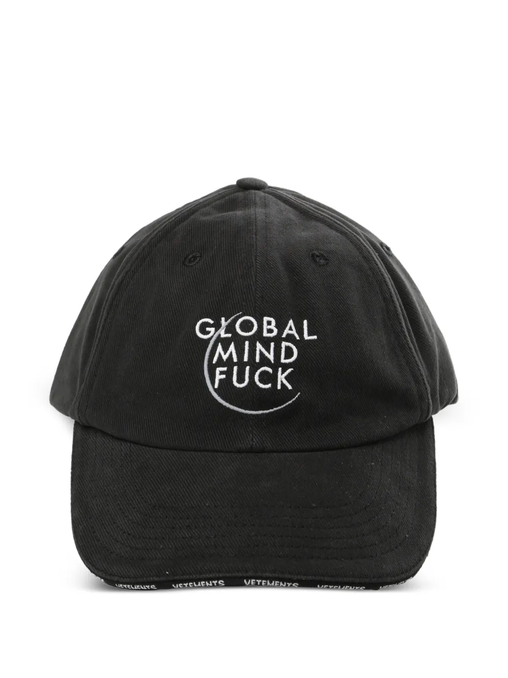 VETEMENTS embroidery logo cap - Nero