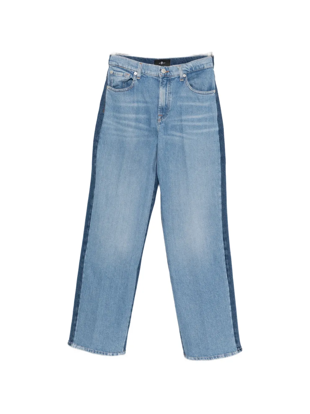 7 For All Mankind contrast-panels straight-leg jeans - Blu