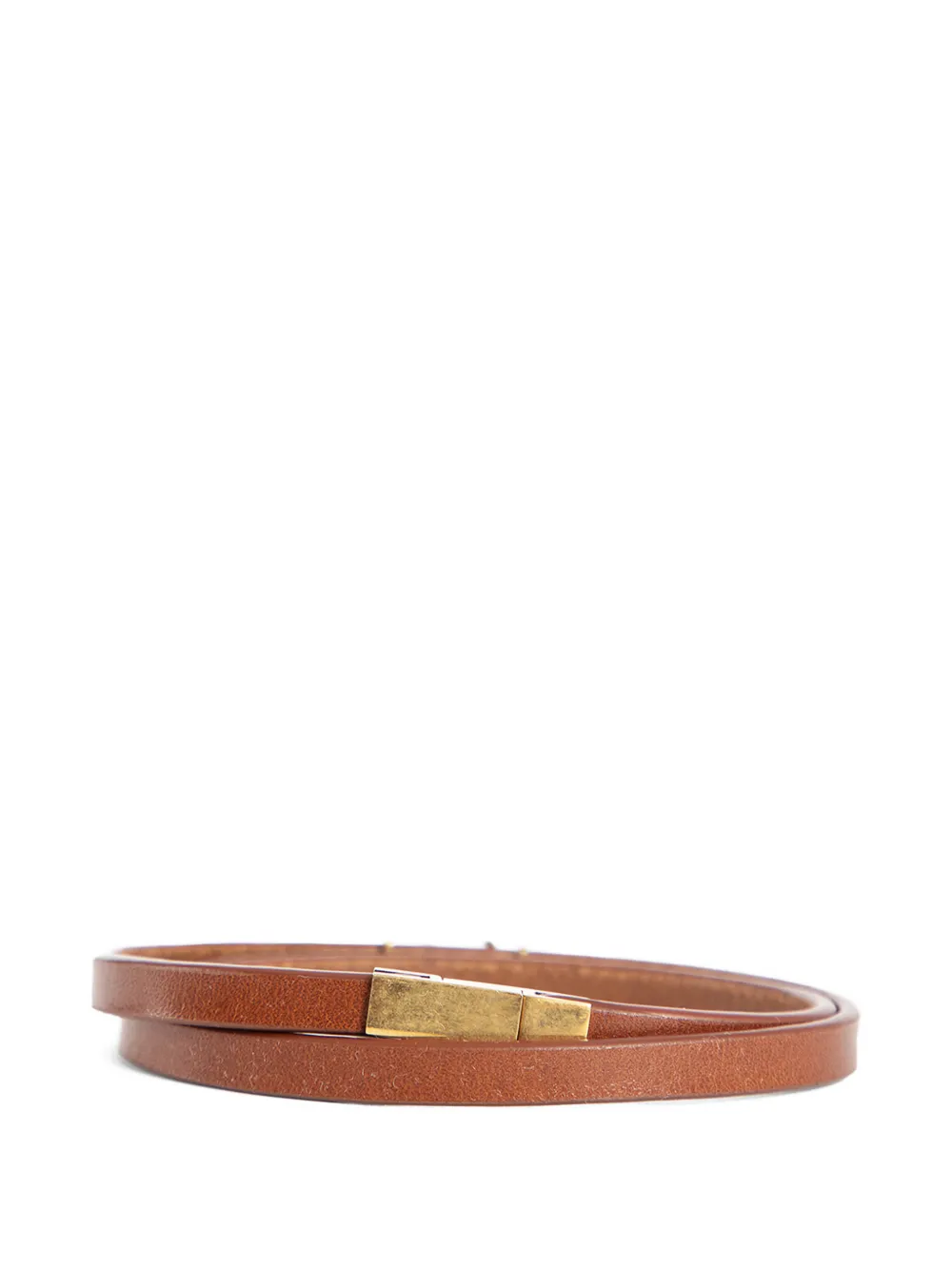 Saint Laurent Cassandre Double-Wrap leather bracelet - Goud