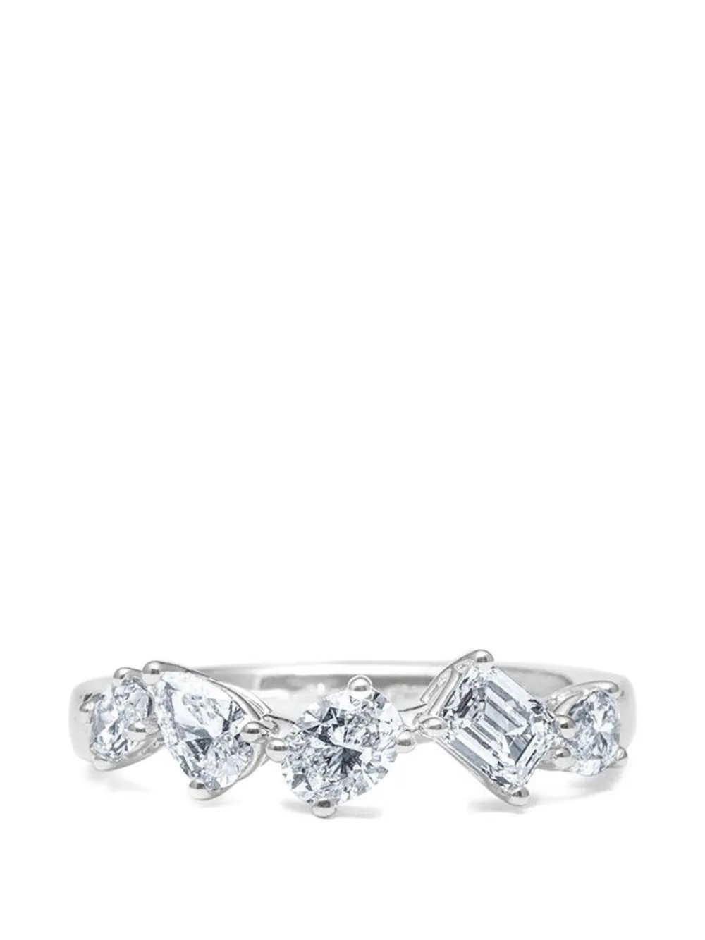 Azzaro five-row diamond ring - Argento