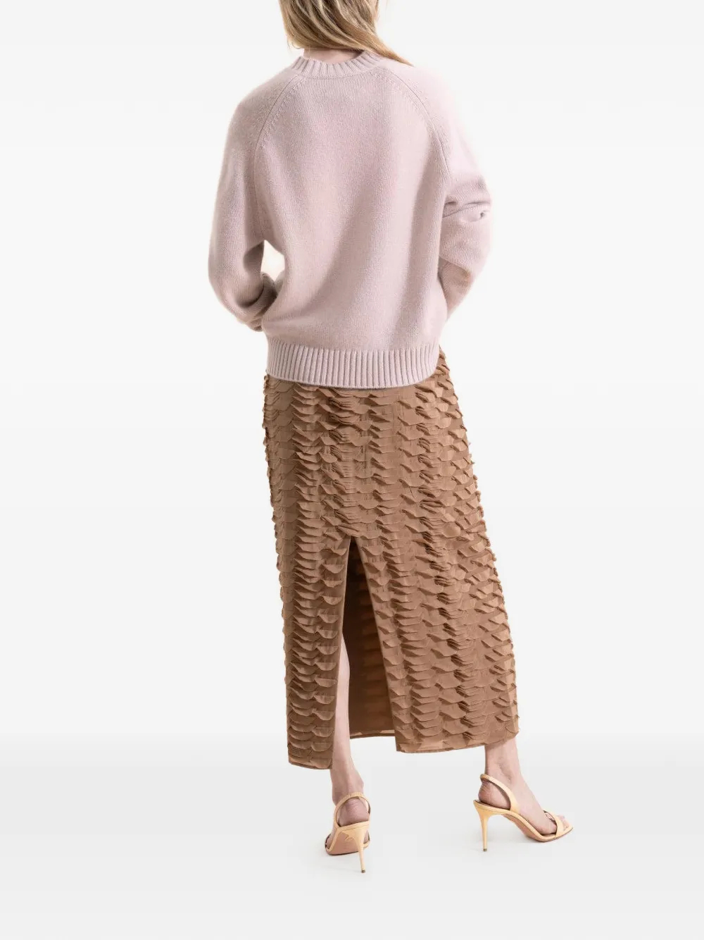 TWP Sylkie ruffled midi skirt - Bruin