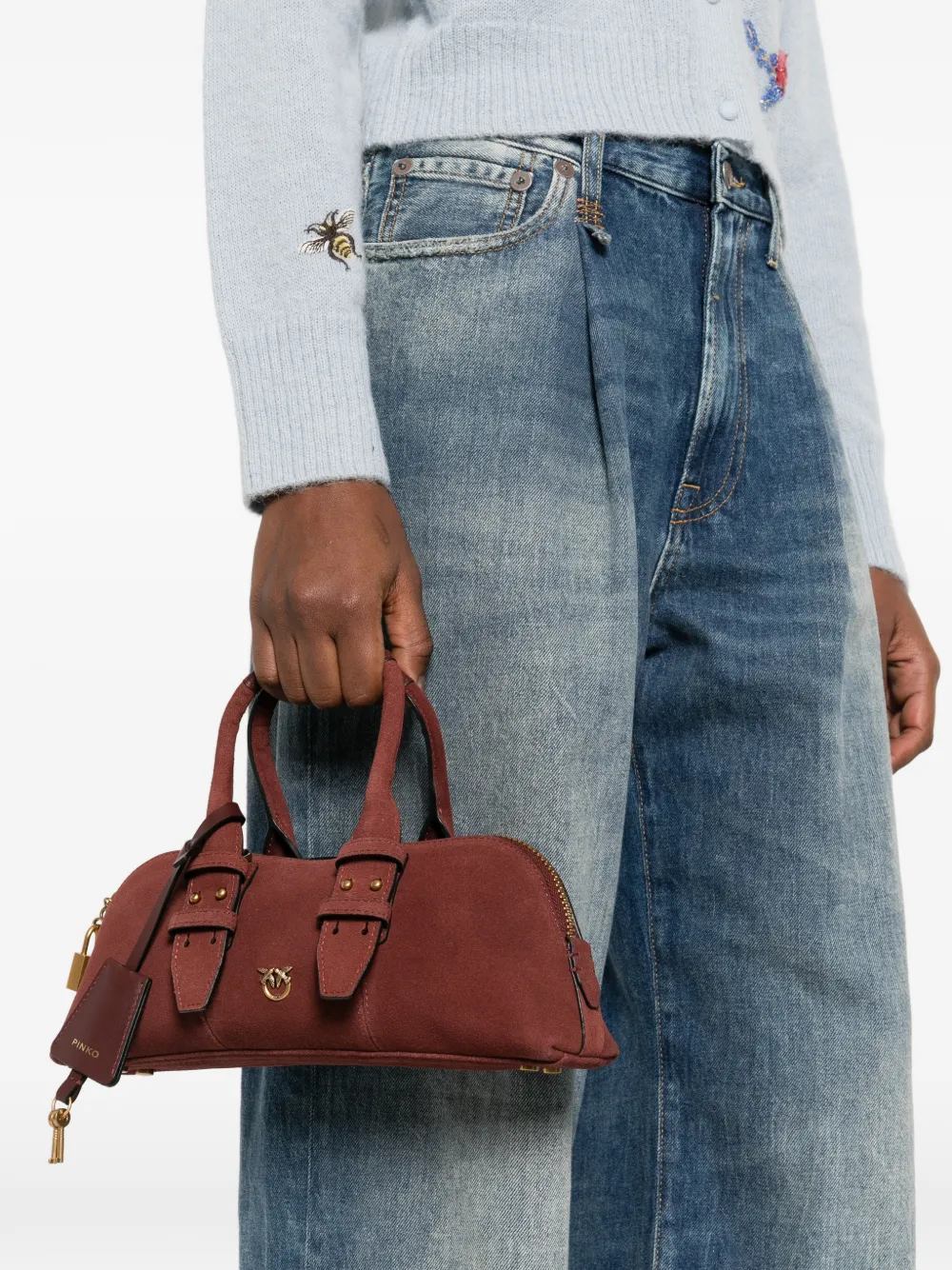  Pinko Padlock Top-handles Tote Bag - Red 