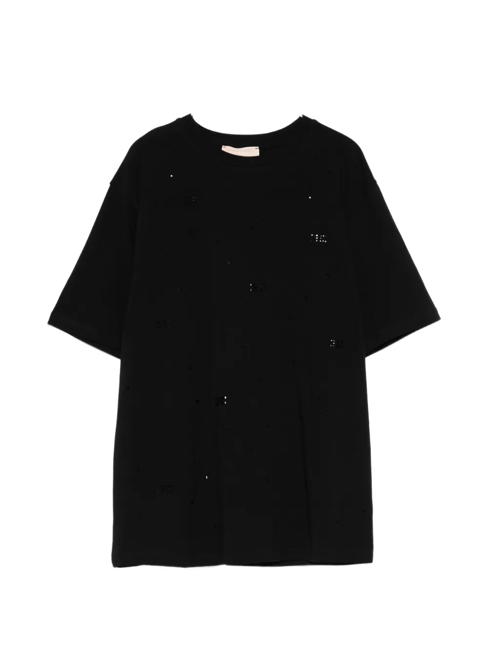 Elisabetta Franchi La Mia Bambina pointelle-detail T-shirt - Nero