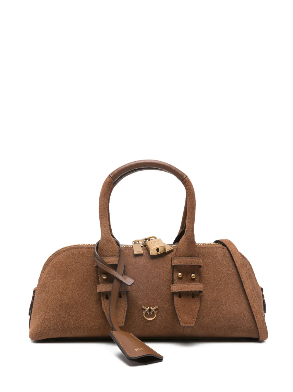 PINKO padlock top-handles tote bag - Marrone