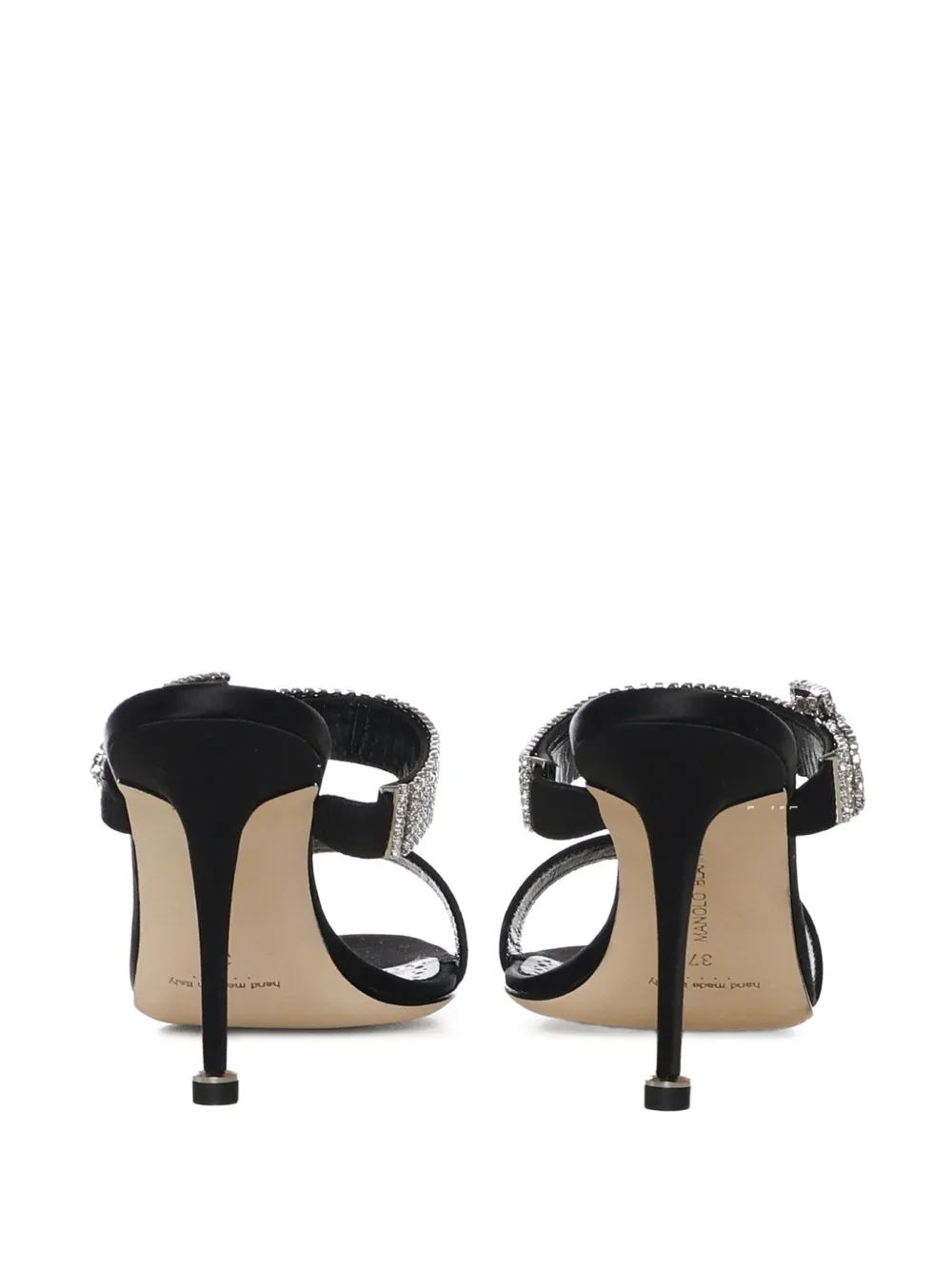 Manolo Blahnik Fibolta verfraaide muiltjes Zwart