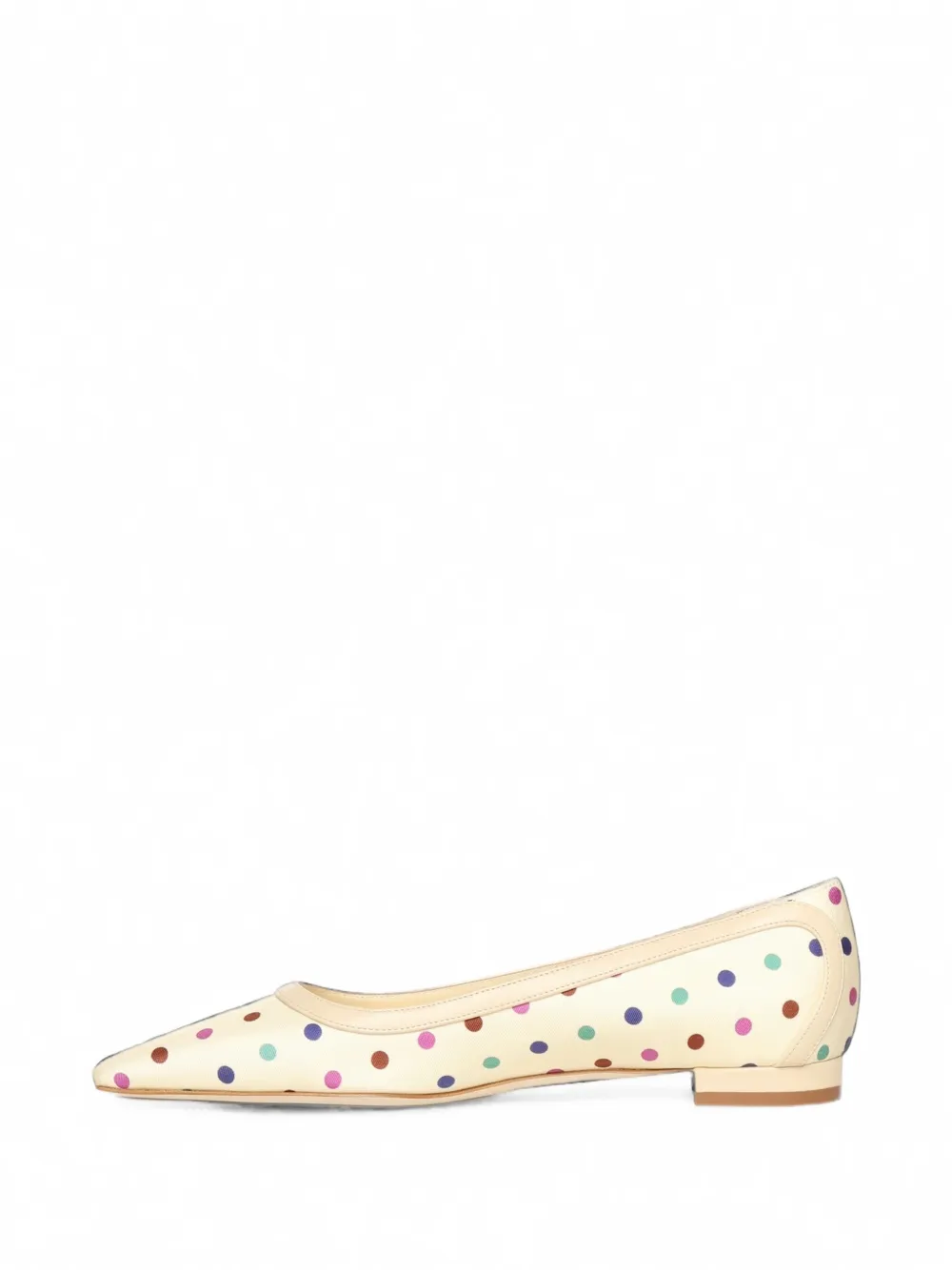 Manolo Blahnik polka-dot pointed-toe ballet flats Beige