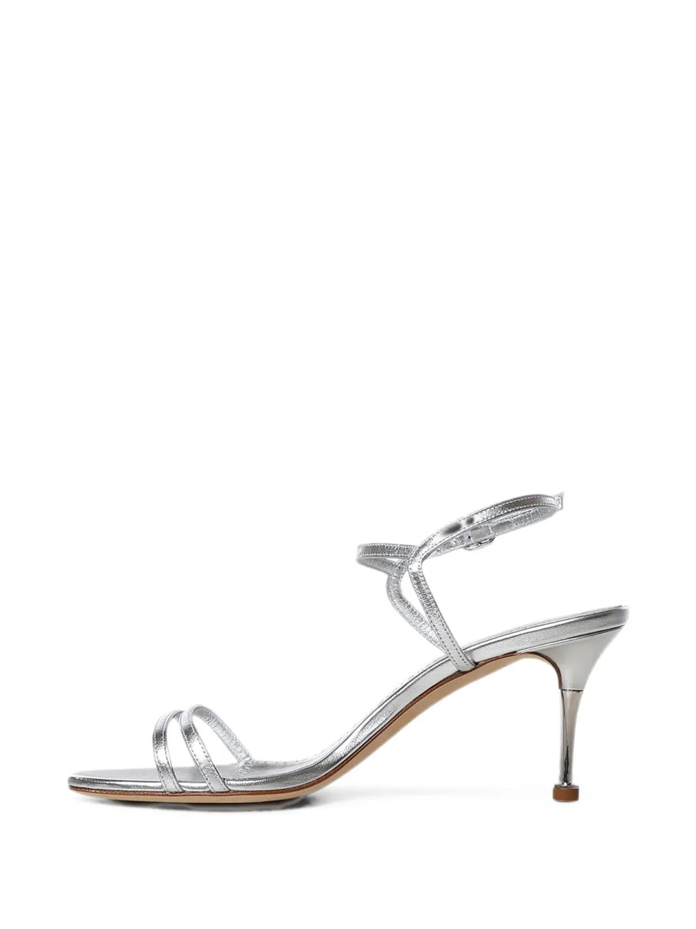 Manolo Blahnik metallic strappy sandals Zilver