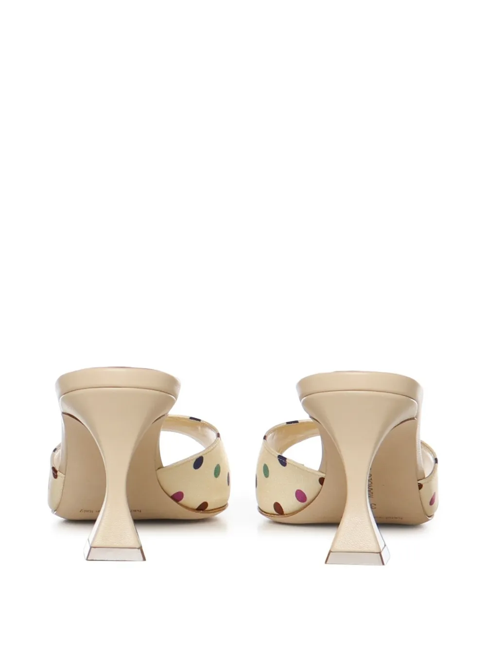 Manolo Blahnik JADARONAU polka-dot pattern mules Beige