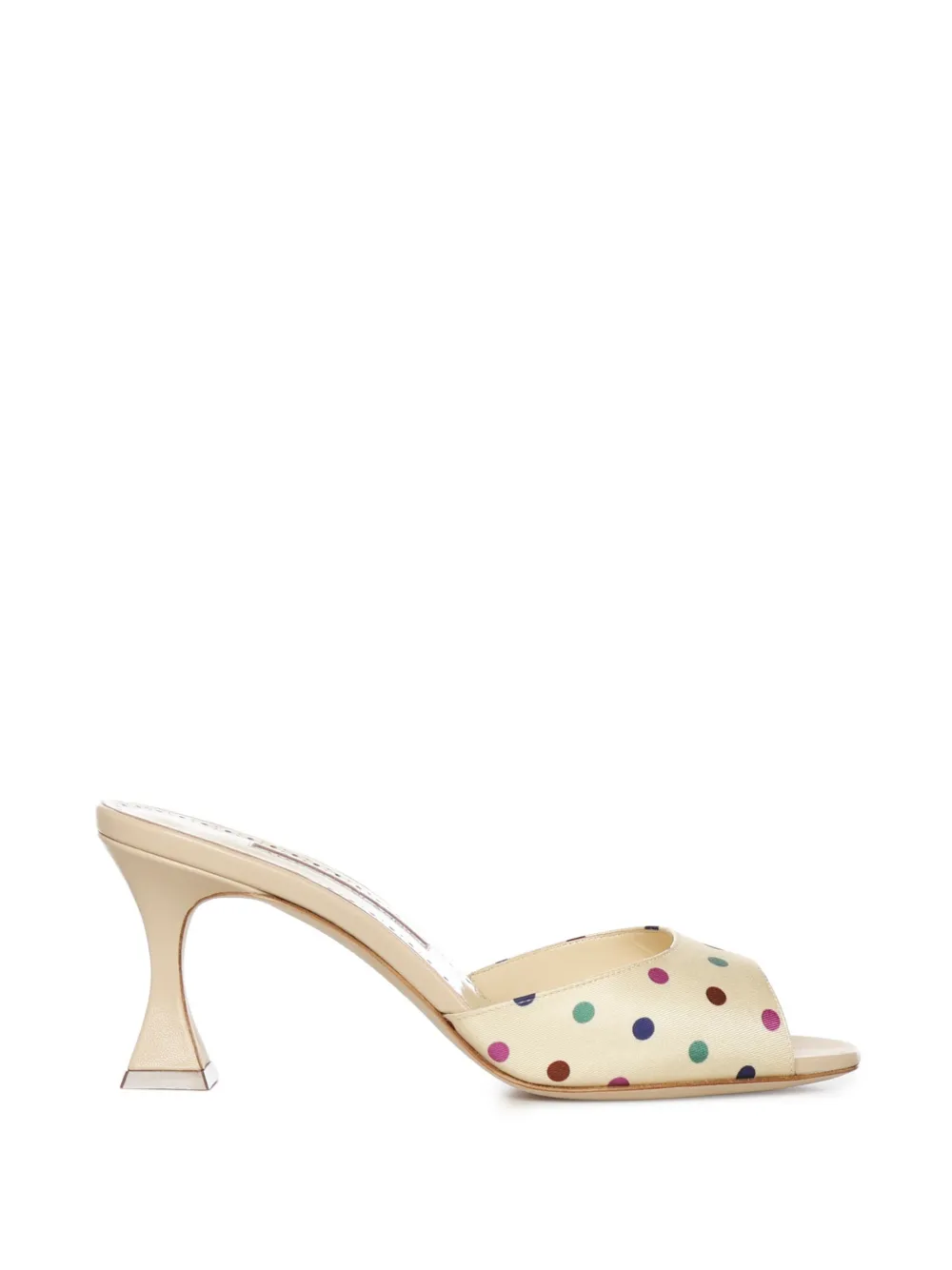 Manolo Blahnik JADARONAU polka-dot pattern mules Beige