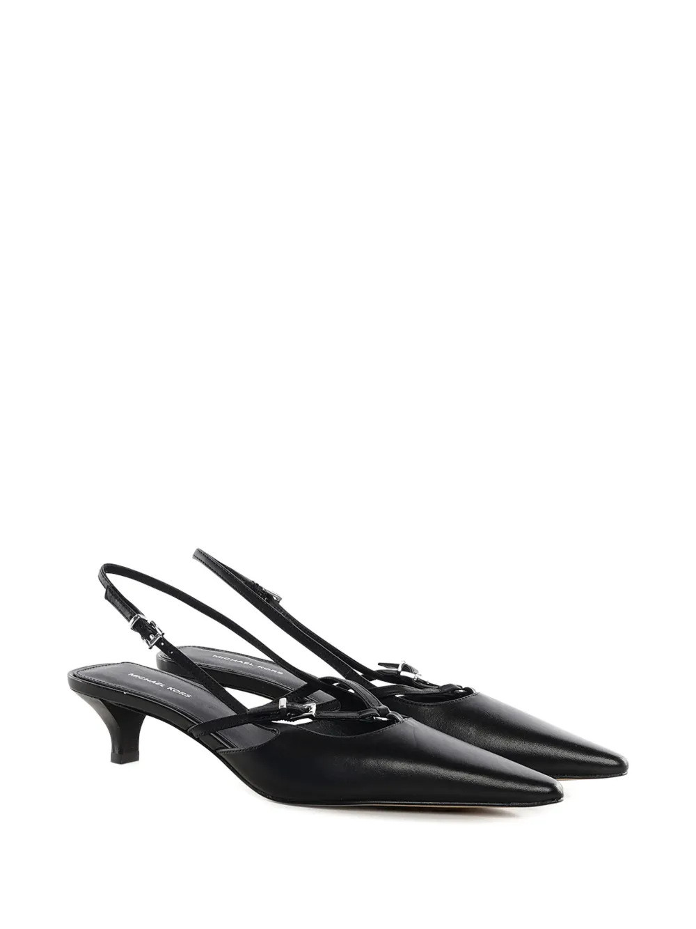 Michael Kors Selina slingback pumps van leer Zwart
