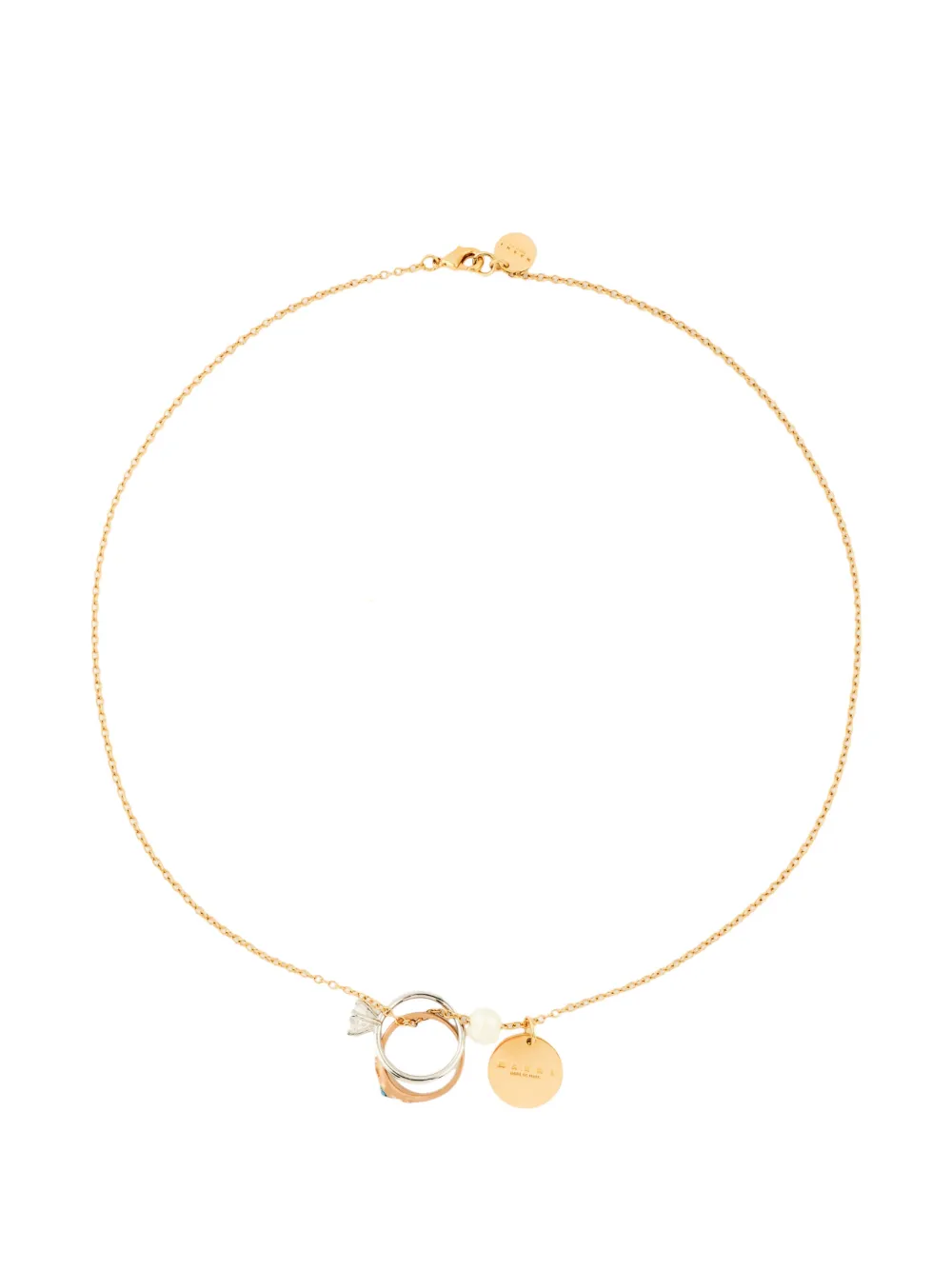 Marni Three-pendant Necklace In Gold