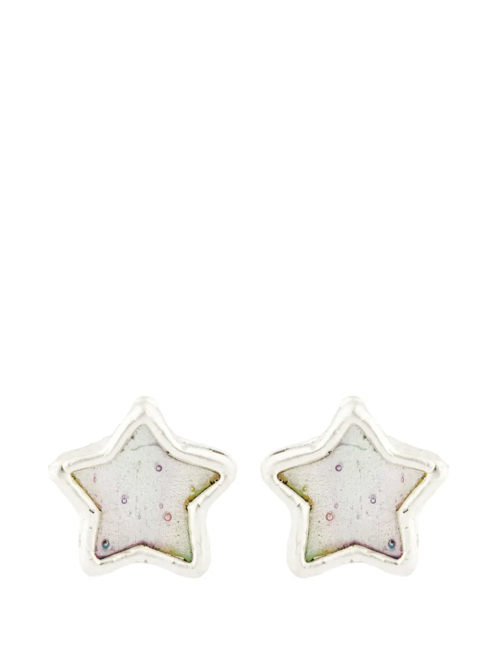 Poison Drop Lab Star-shaped Stud Earrings In White