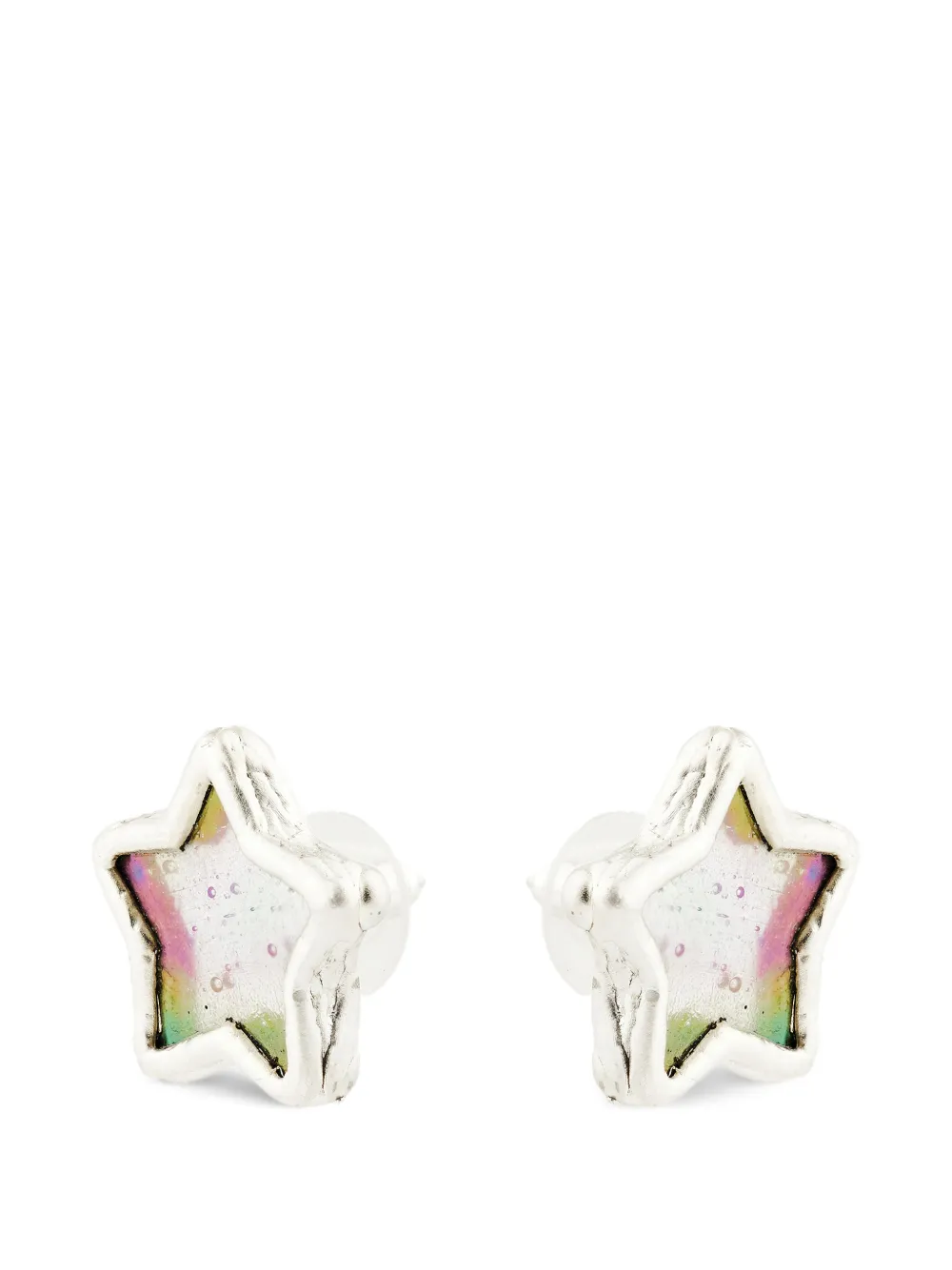  Poison Drop Lab Pendientes Con Diseño De Estrella - Plateado 