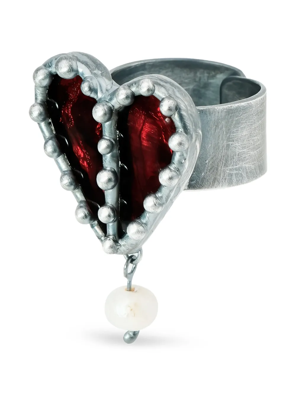  Poison Drop Lab Anillo Con Diseño De Corazón - Plateado 