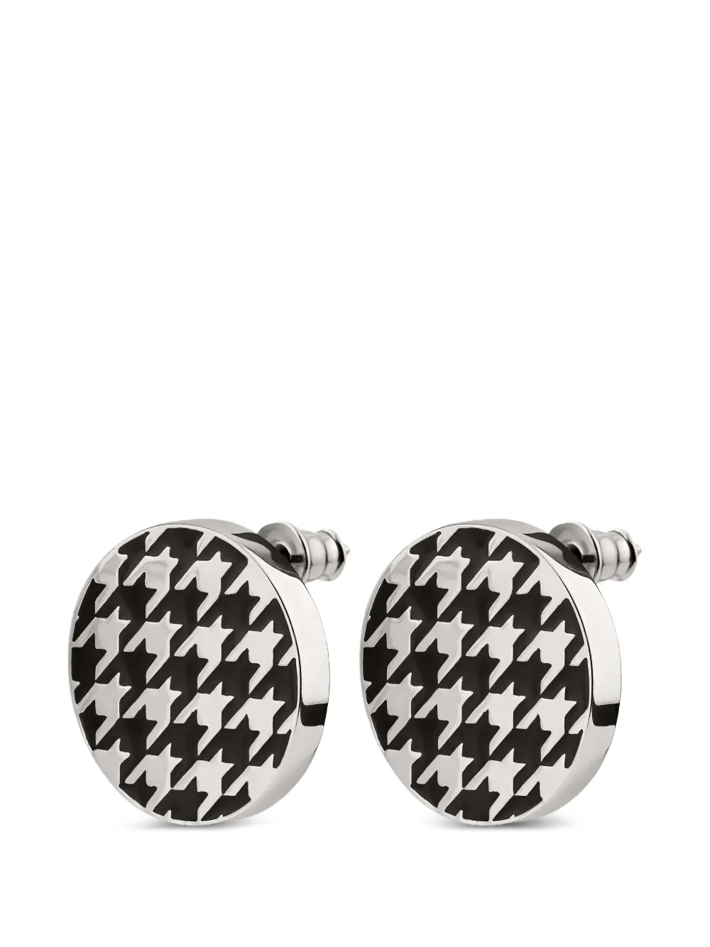 Luta houndstooth stud earrings - Nero