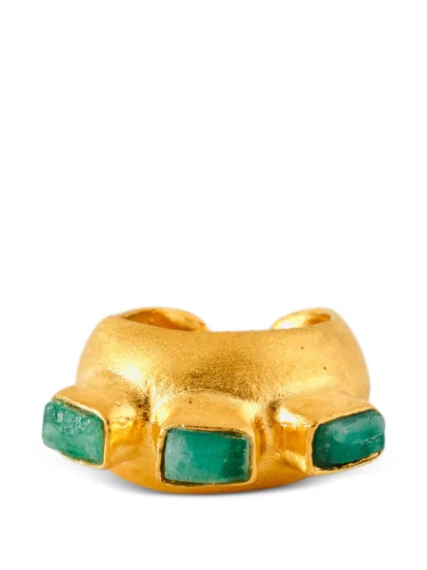 FENOMENA emerald gilded cuff earring