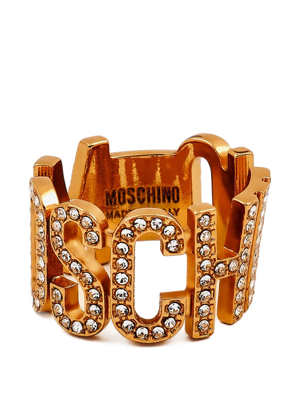 Moschino crystal-embellished ring - Oro
