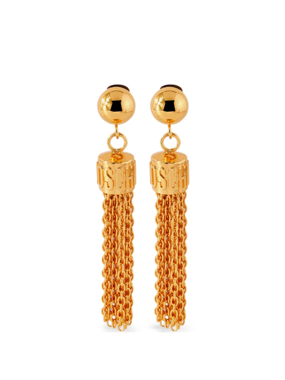 Moschino chain tassel clip earrings - Oro