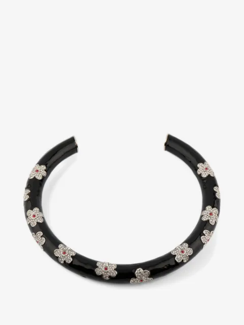 Marni flower black choker necklace