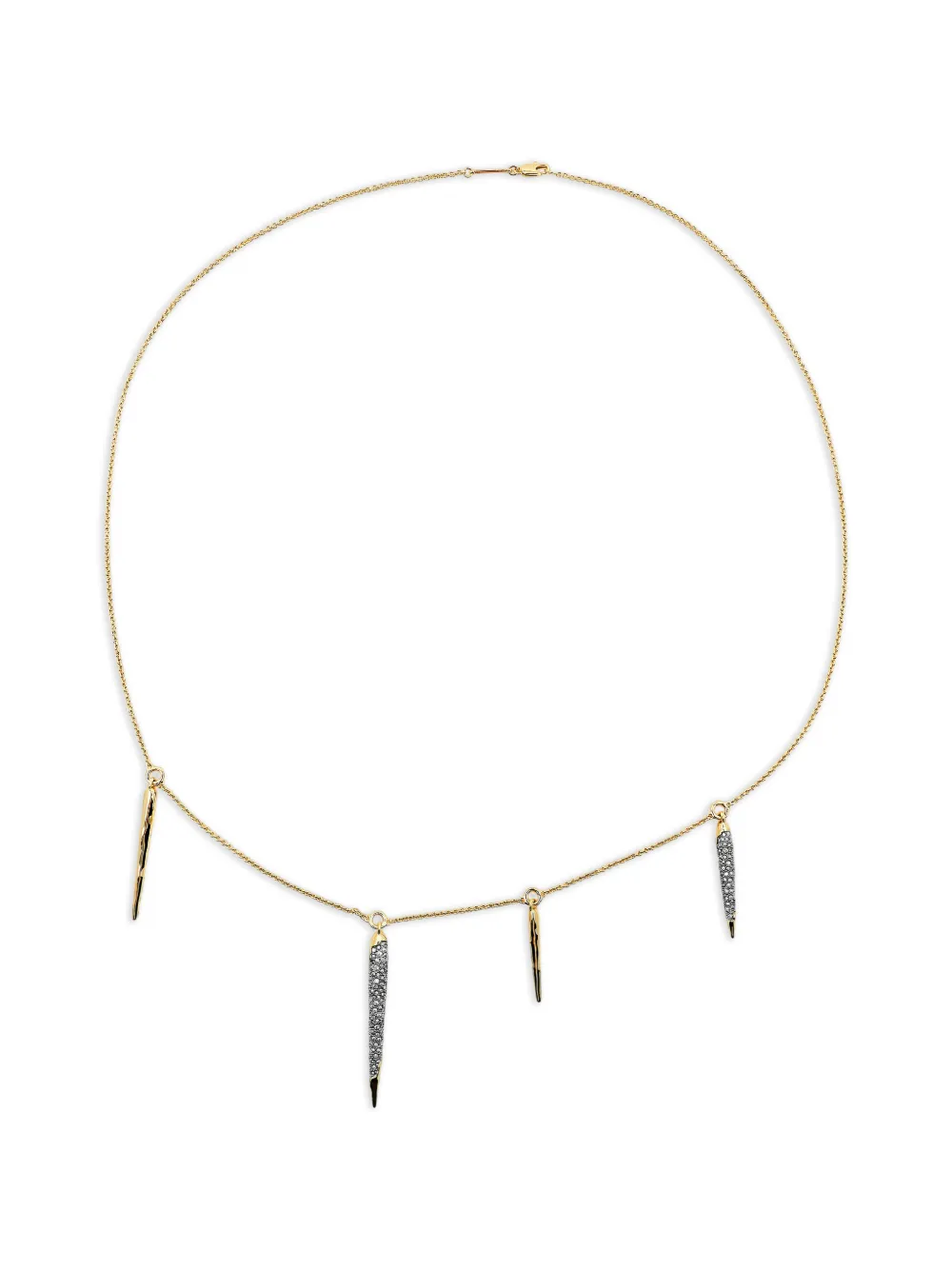 Alexis Bittar Solanales Stationed Spear Crystal Necklace In Gold