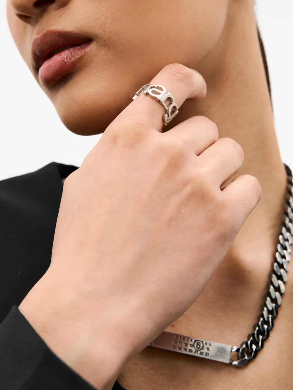 Mm6 Maison Margiela Mm6 Ring In Metallic