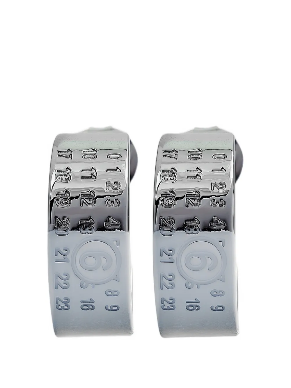Mm6 Maison Margiela Engraved Open-band Earrings In Silver