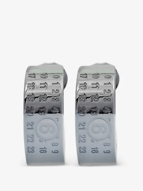 MM6 Maison Margiela engraved open-band earrings