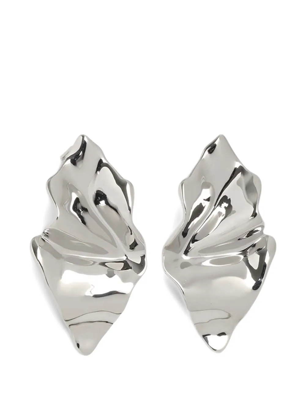 Alexis Bittar Crumpled Gold Small Post Earrings In Silver