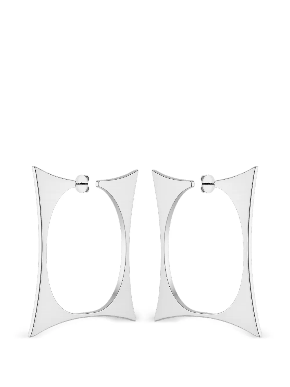 Hugo Kreit スクエア フープピアス | シルバートーン