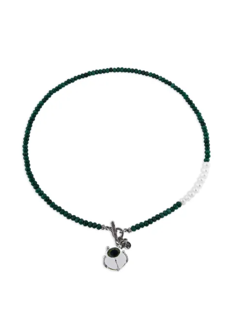Gem Kingdom green eye beaded necklace
