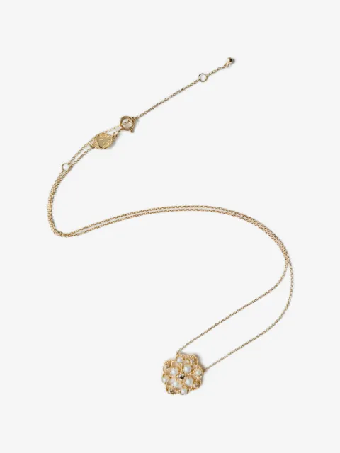 TinyOm big flower-motif necklace
