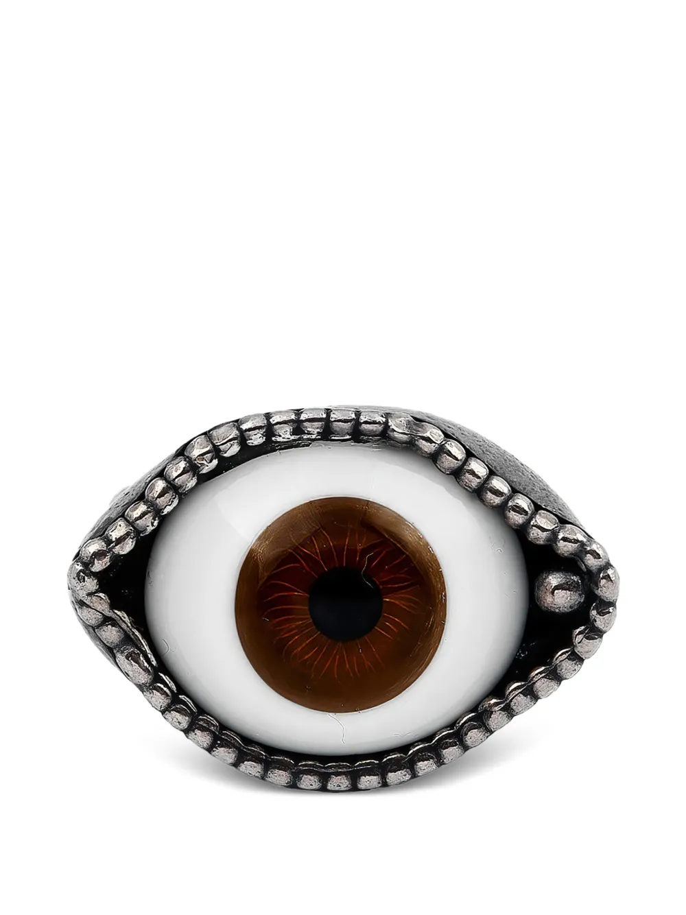 Gem Kingdom Signet Eye Ring In Silver