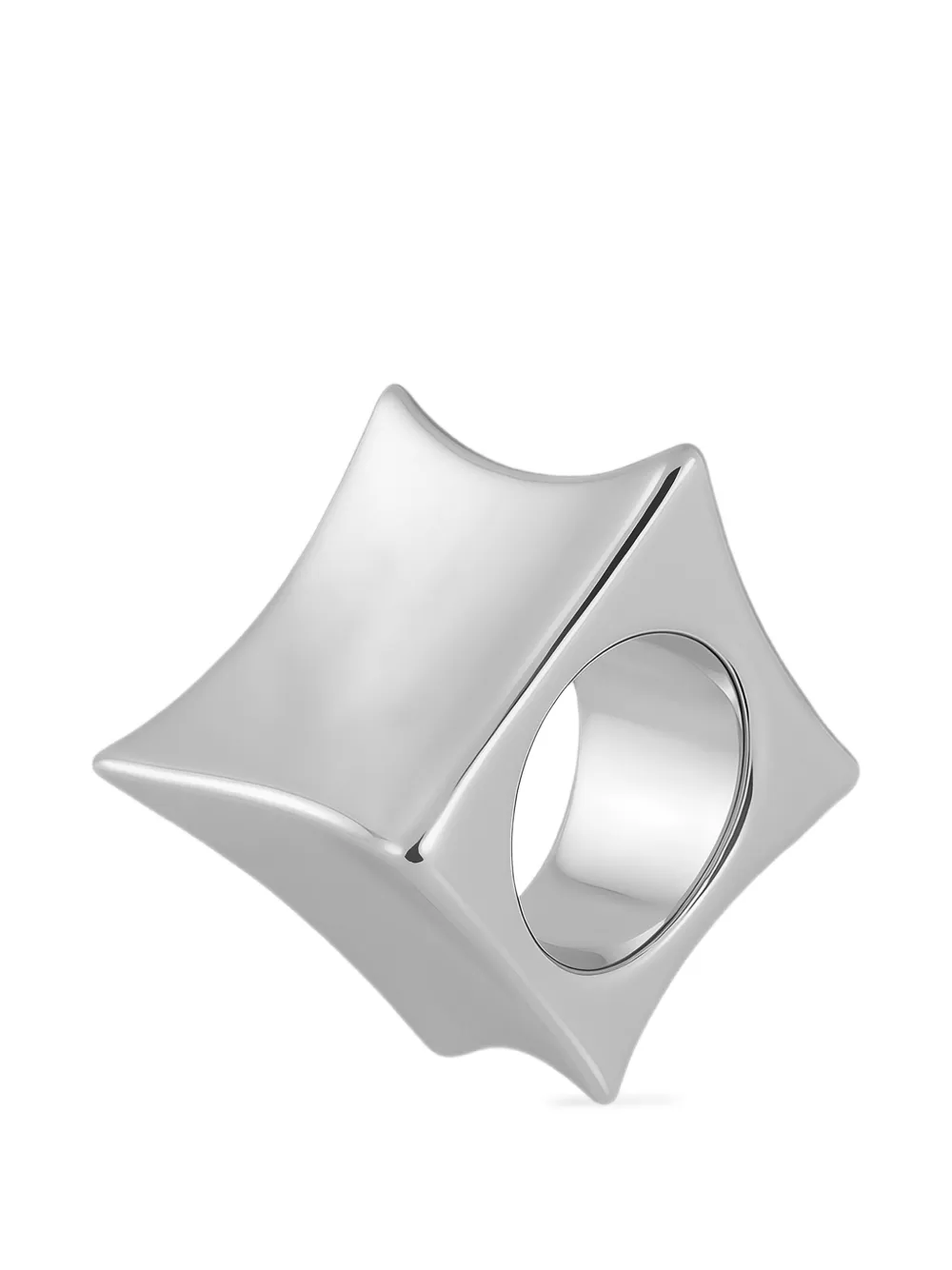 Hugo Kreit silver-tone chunk ring - Argento