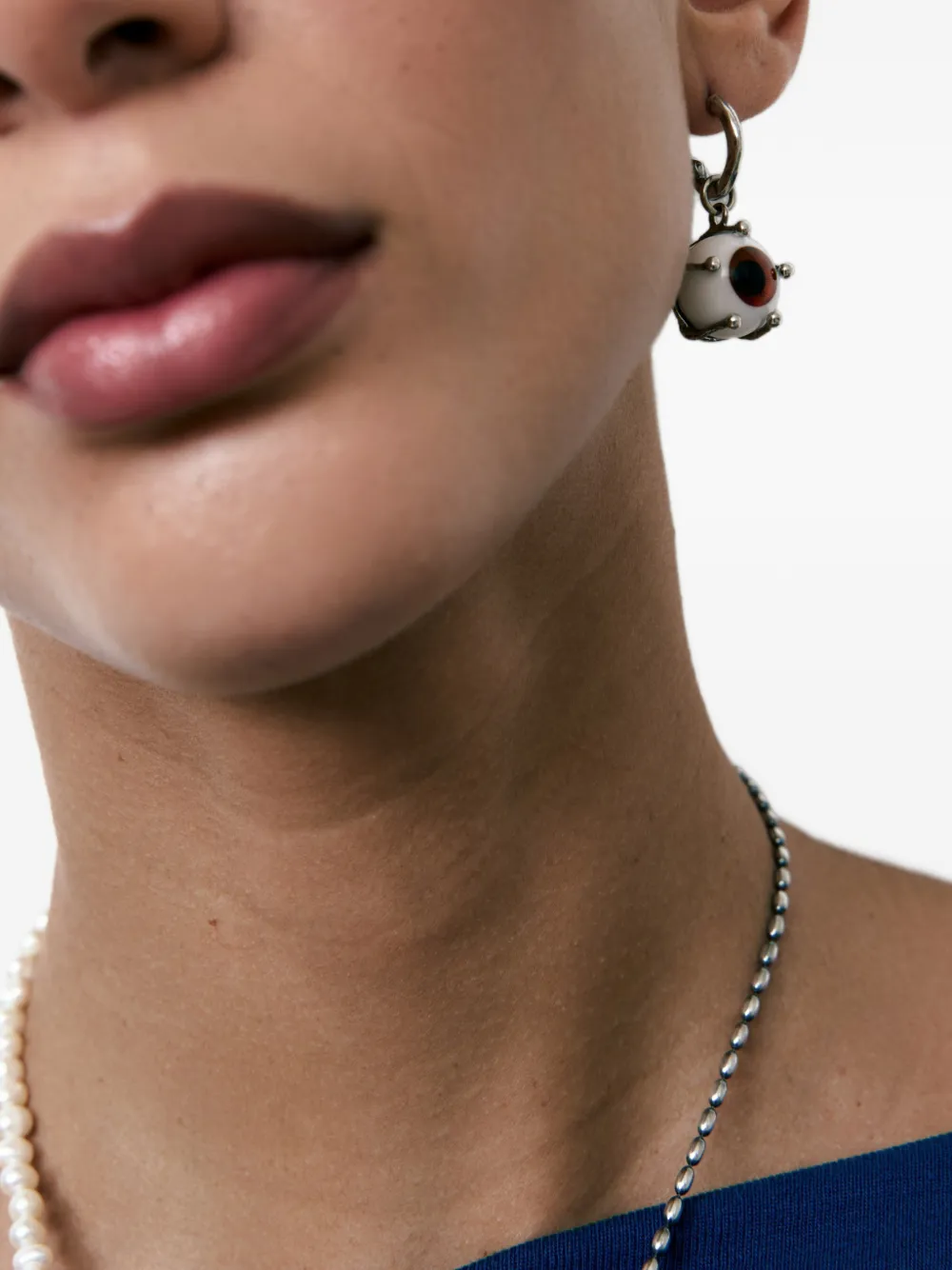 Gem Kingdom 眼睛图案吊饰耳环 | 男士 | Image 2