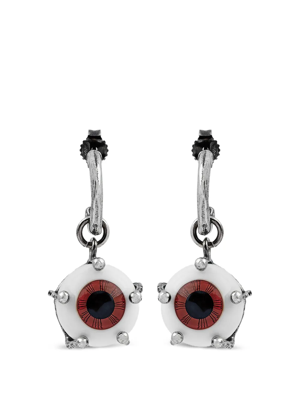 Gem Kingdom 眼睛图案吊饰耳环 | 银色 | Image 1