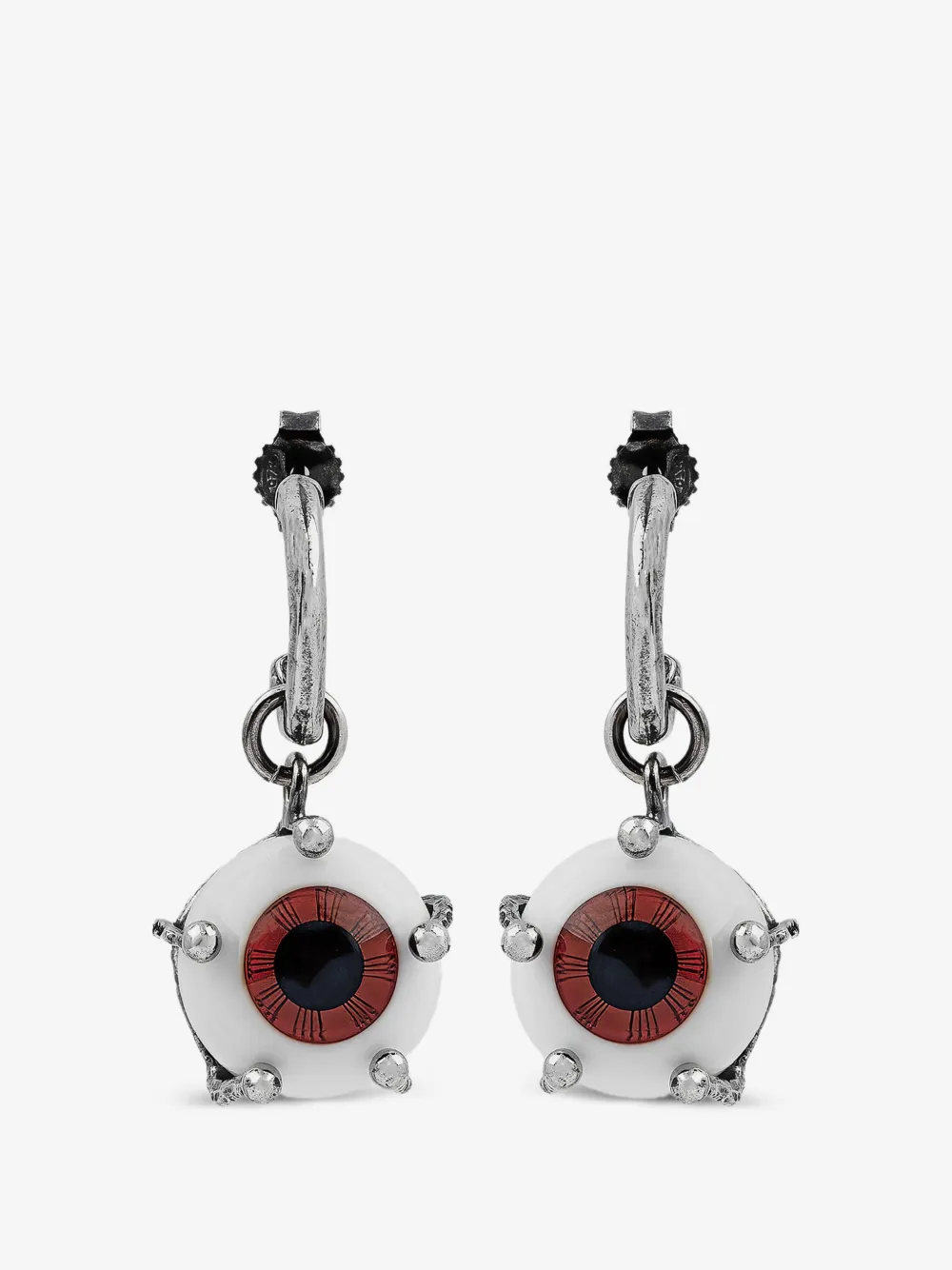 Gem Kingdom eye-motif drop earrings | Silver | Image 1