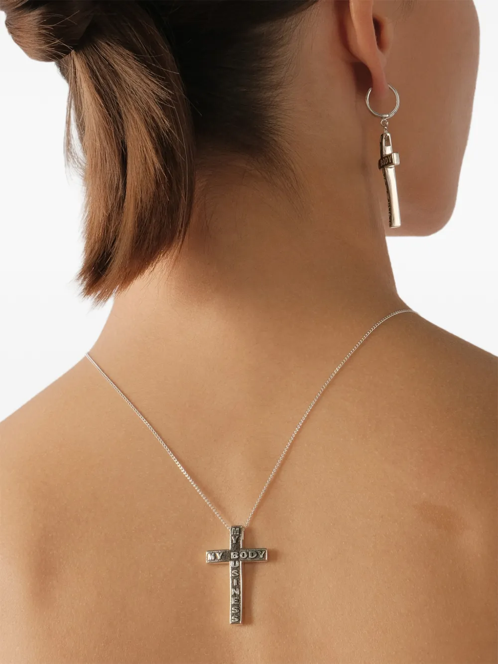 Amarin 크로스 모노서지 싱글 이어링 | 남성 | Image 2