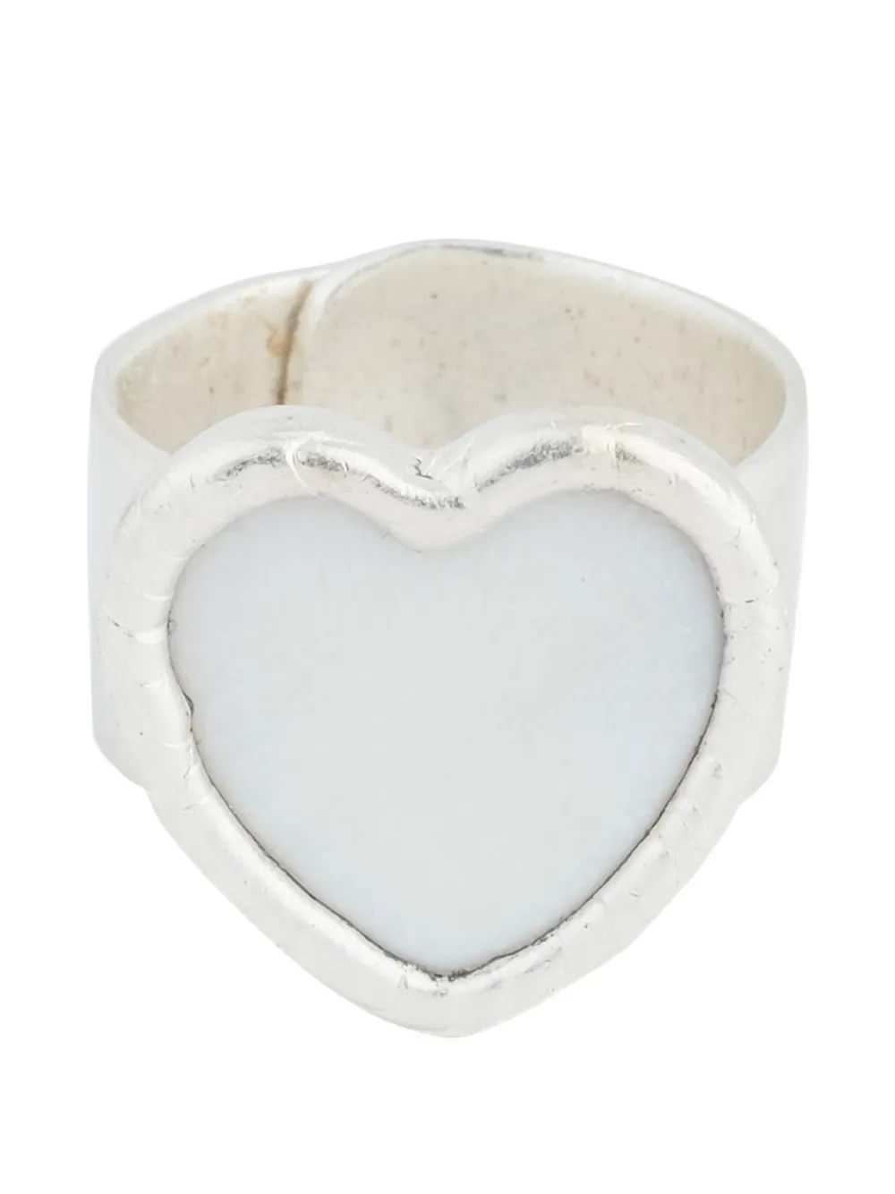 Poison Drop Lab Heart-motif Ring In White