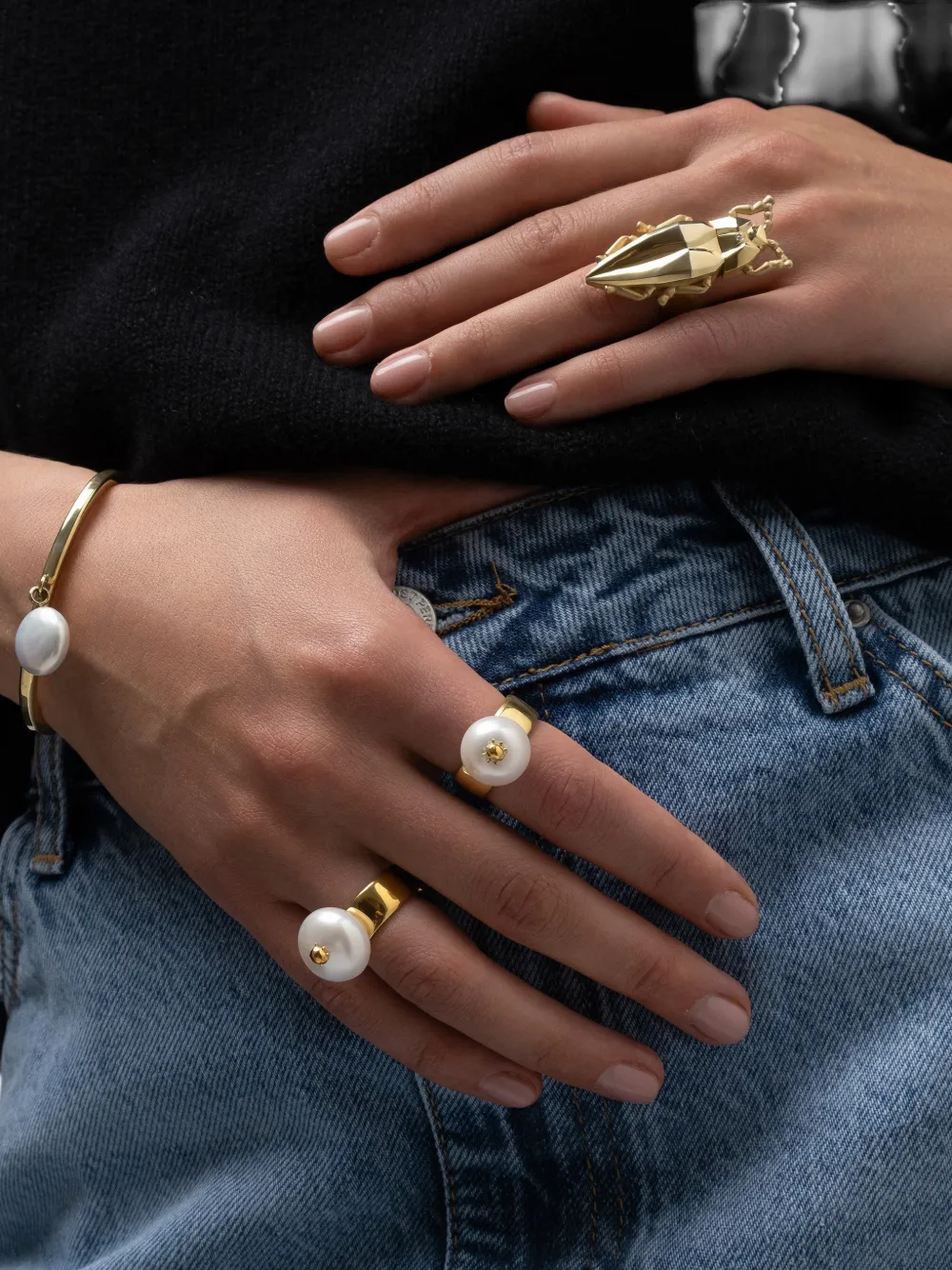 Vertigo 펄 펜던트 오픈 커프 브레이슬릿 | 남성 | Image 2