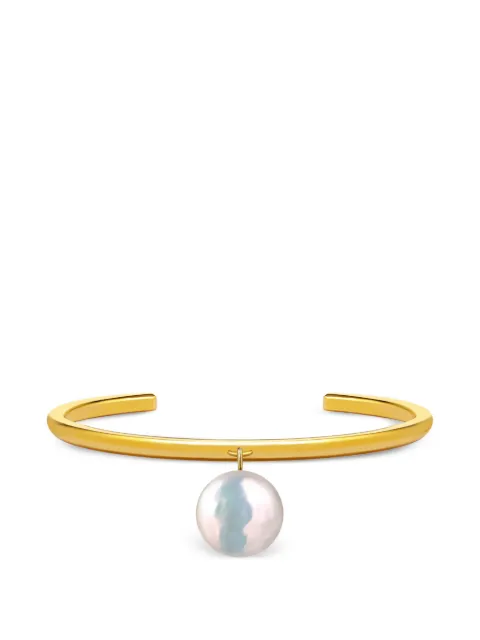 Vertigo pearl-pendant open-cuff bracelet