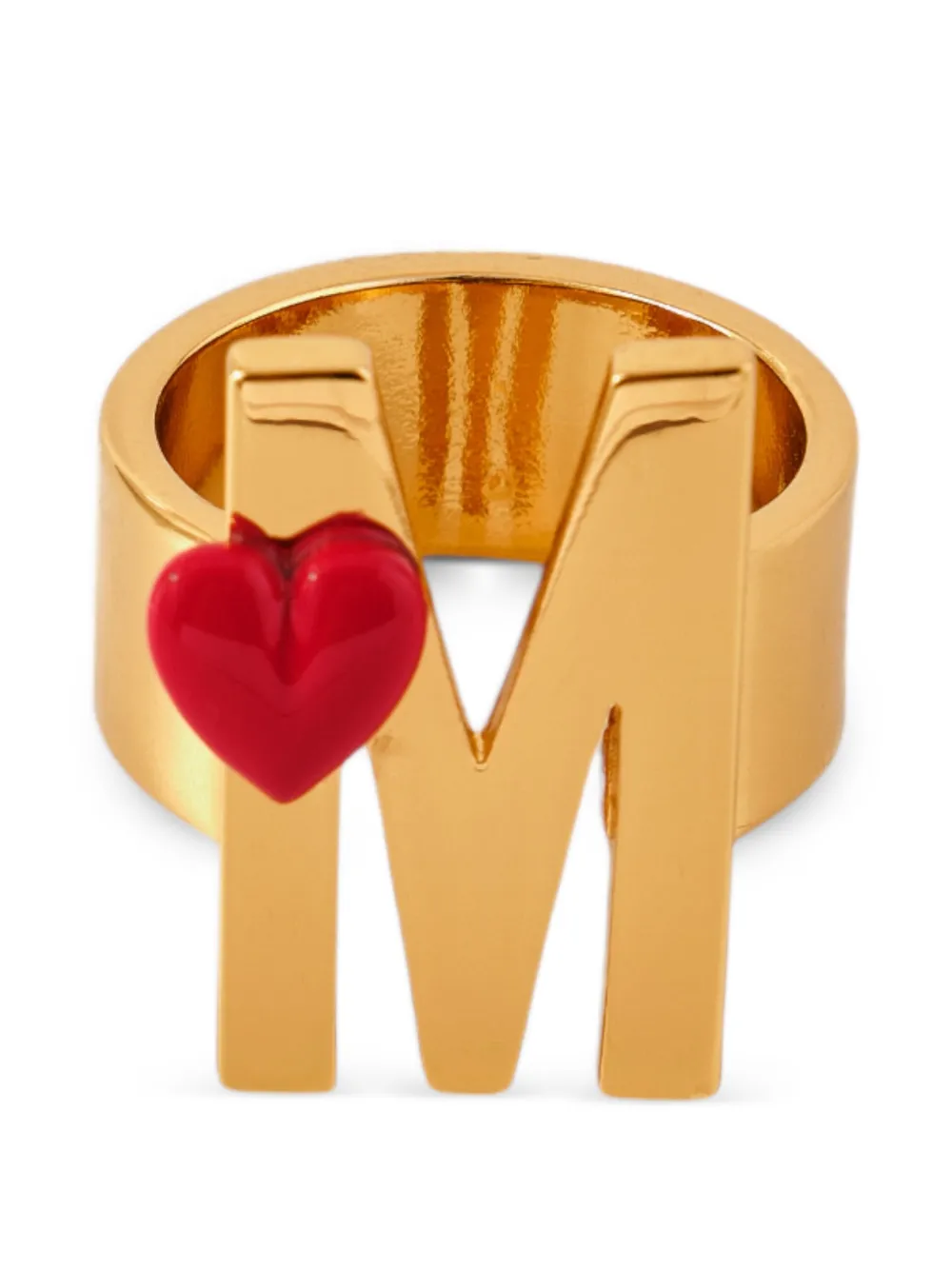 Moschino heart letter ring - Gold