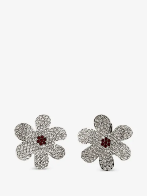 Marni flower-shape crystal earrings