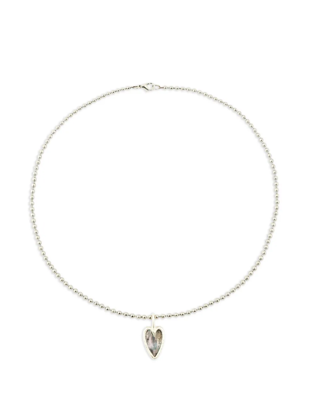 Poison Drop Lab heart rainbow glass pendant necklace - Argento