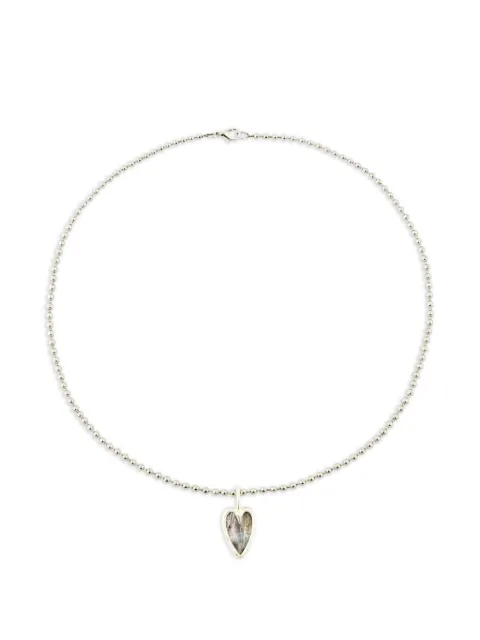 Poison Drop Lab heart rainbow glass pendant necklace