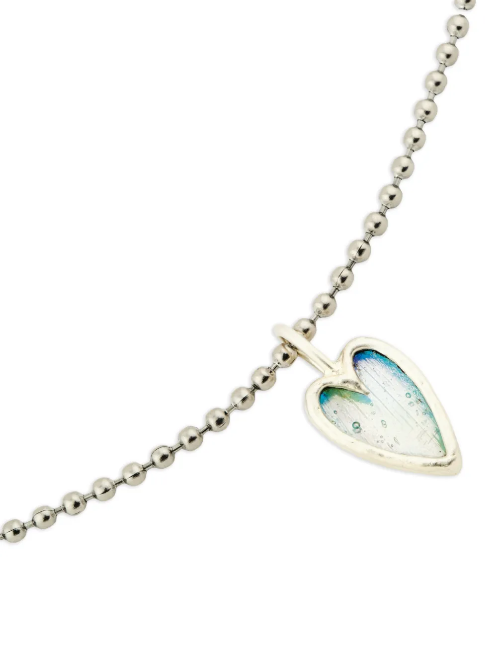  Poison Drop Lab Collar Con Colgante De Corazón - Plateado 