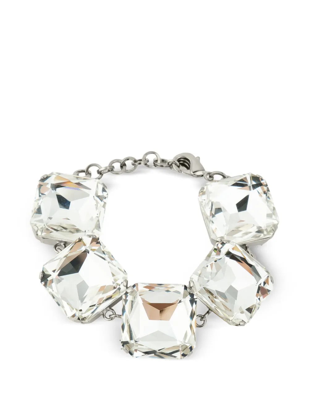 Moschino crystal-embellished bracelet - Argento