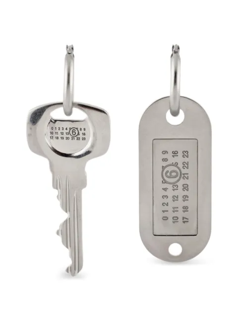 MM6 Maison Margiela asymmetrical key earrings
