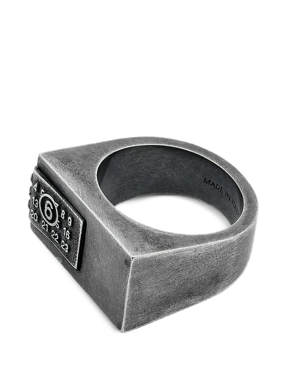  Mm6 Maison Margiela Anillo Con Forma Rectangular - Gris 