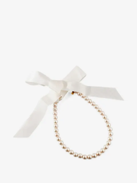 Moschino pearl ribbon necklace